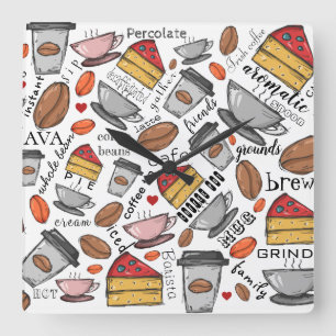 Carrée Café Lover Café Shop ou Café Horloge