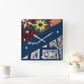 Carrée Caillots de Fleurs et Étoiles Grande horloge (Maison)