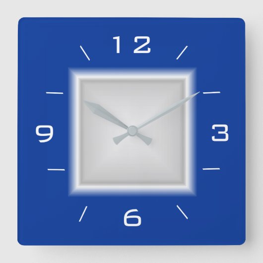 Carrée Carré bleu et blanc > Horloge de cuisine (Recto)