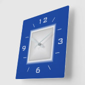 Carrée Carré bleu et blanc > Horloge de cuisine (Angle)