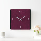 Carrée Carré Deep Red Designer Horloge (Maison)
