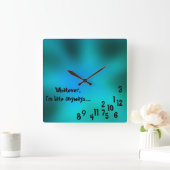 Carrée Carré personnalisé vert, horloge bleue (Maison)