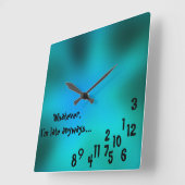 Carrée Carré personnalisé vert, horloge bleue (Angle)