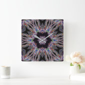 Carrée Chic Améthyste Conception Acrylique Horloge Mur (Maison)