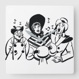 CARRÉE **CHRISTMAS CAROLERS** MUR CARRÉ HORLOGE