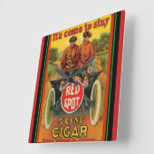Carrée Cigar Rouge Vintage Et Horloge Mur (Angle)