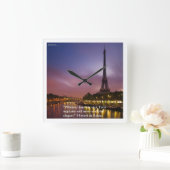 Carrée Citation De Balzac Sur Paris Elegance Wall Horloge (Maison)