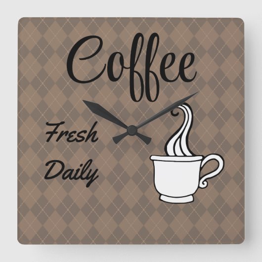 Carrée Coffee Shop Sign Wall Horloge Cuisine Cadeau (Recto)