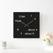 Carrée Cool Uber Geek Hipster Black One-ish Horloge 3 (Maison)