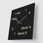 Carrée Cool Uber Geek Hipster Black One-ish Horloge 3 (Angle)
