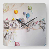 Coupe Koala d'aquarelle Peinture d'art Horloge mur