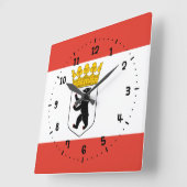 Carrée Drapeau de Berlin Carré Mur Horloge (Angle)