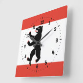 Carrée Drapeau de Berlin Carré Mur Horloge (Angle)