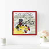 Carrée Drôle Insect boîte de nuit Singer Mur Horloge (Maison)