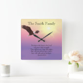 Carrée Eagle Pastel Sky Bright Sun Bible Verse Horloge (Maison)