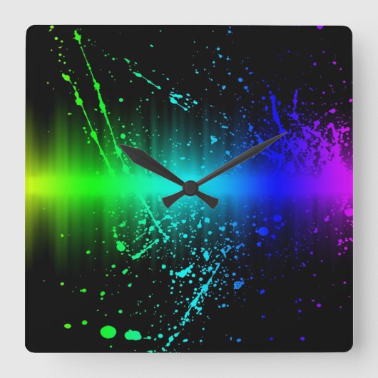 Carrée Éclairage couleur 1 Horloge (Recto)