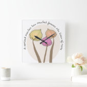 Carrée Enseignant retraité Artsy Trees Horloge (Maison)