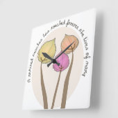 Carrée Enseignant retraité Artsy Trees Horloge (Angle)