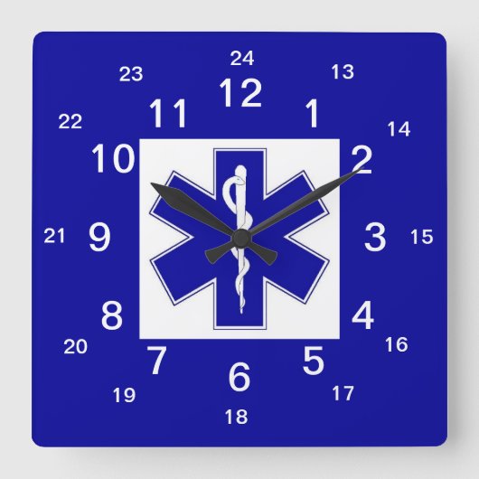 Carrée Étoile de la vie - horloge (Recto)