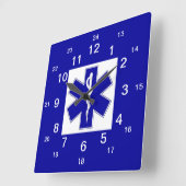 Carrée Étoile de la vie - horloge (Angle)