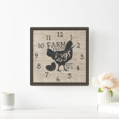 Carrée Ferme Fraîche Farmhouse Style Horloge rustique ave (Maison)
