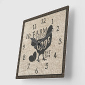 Carrée Ferme Fraîche Farmhouse Style Horloge rustique ave (Angle)