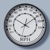 Carrée Figarations Speedometer MPH Horloge de garage blan