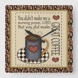 Carrée Grande horloge de café