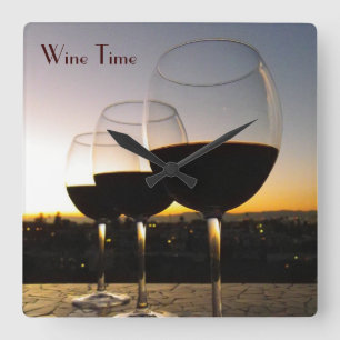 Carrée Grande horloge de Wine Time Clock!