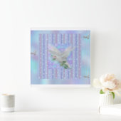 Carrée Grande horloge "Peace Hope Love" (Maison)