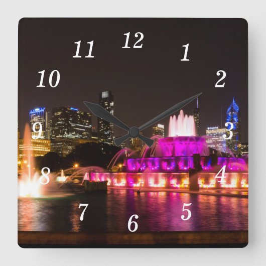 Carrée Grant Park Chicago Wall Horloge (Recto)