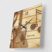 Carrée Guitare Musique Thème Mur Horloge (Angle)