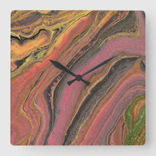 Carrée Habitude d'aimer 3 Horloge abstraite unique