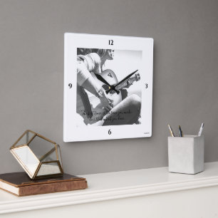 Carrée HAMbWG Female Guitariste thème mural horloge