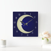 Carrée Homme Dans La Lune 13 Heures Horloge (Maison)