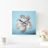 Carrée Horloge #1 (ShellFlowerOnBlue) RFPMDesigns ©️ 2012 (Maison)