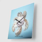 Carrée Horloge #1 (ShellFlowerOnBlue) RFPMDesigns ©️ 2012 (Angle)