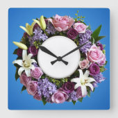 Carrée Horloge à couronne florale (Recto)