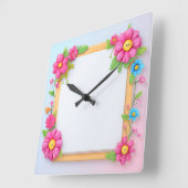 Carrée horloge à fleurs (Angle)