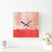 Carrée Horloge à peinture rouge roulée (Maison)