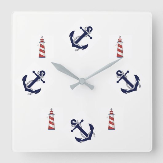 Carrée Horloge À Thème Nautique (Recto)