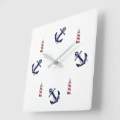 Carrée Horloge À Thème Nautique (Angle)