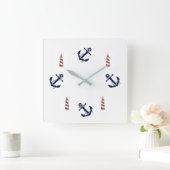 Carrée Horloge À Thème Nautique (Maison)