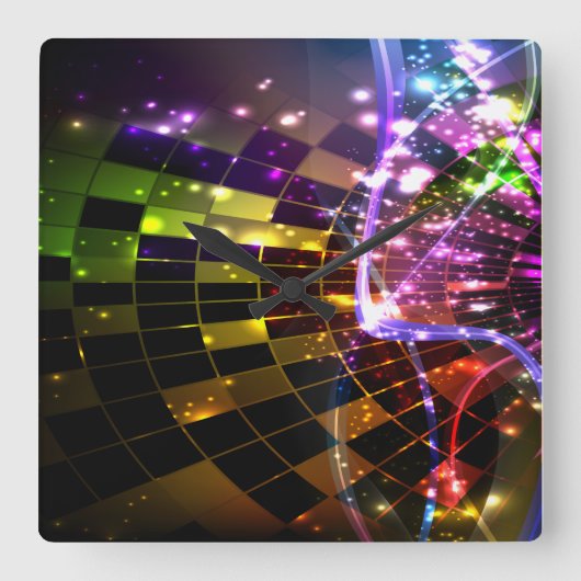 Carrée Horloge Abstraite Art 11 (Recto)