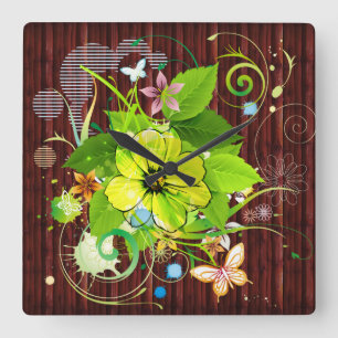 Carrée Horloge Abstraite Art 36