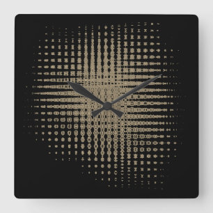 Carrée horloge Abstraite murale noire