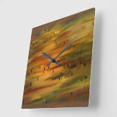 Carrée Horloge Abstraite rouille (Angle)