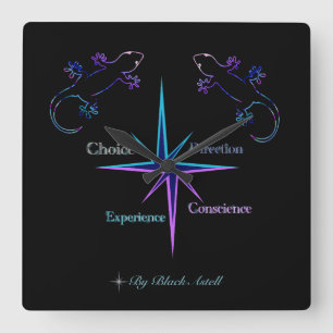 Carrée Horloge acrylique/Acrylic clock everyday symbols