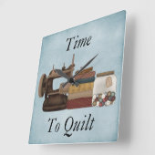 Carrée Horloge acrylique du temps de la courtepointe (Angle)