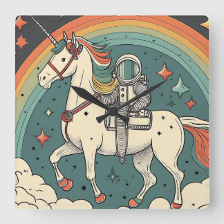 Carrée Horloge adorable pour enfants avec thème rétro Spa